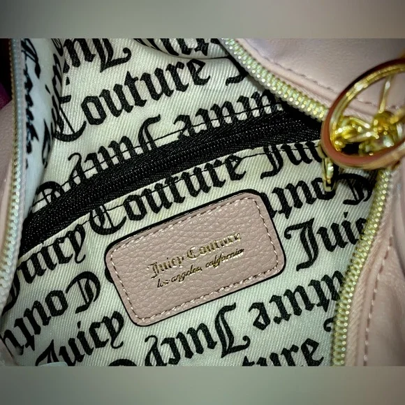 Juicy Couture ‘Be Classic’ Dusty Blush Rhinestone Satchel Crossbody Bag & Charm - Picture 8 of 14
